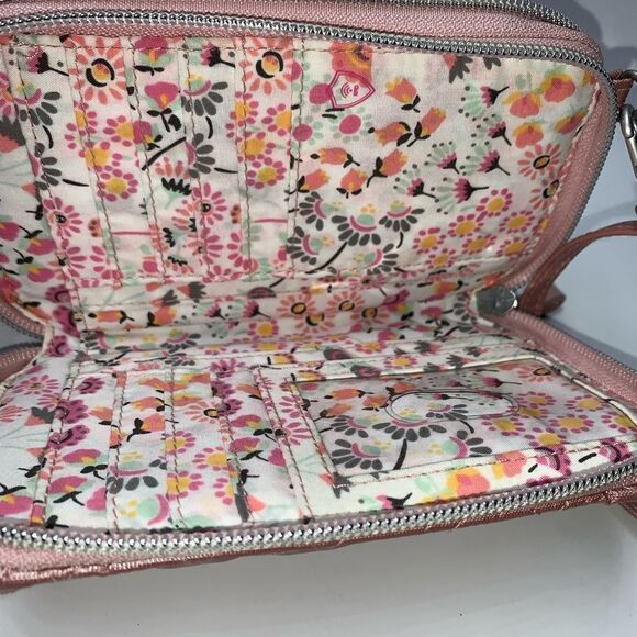 NEW Vera Bradley Nylon Organizer Crossbody Pink Small - Picture 6 of 14